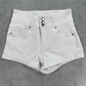 Roswear Composition Mom Shorts Women Small White Cotton Stretch Mid Rise Outdoor